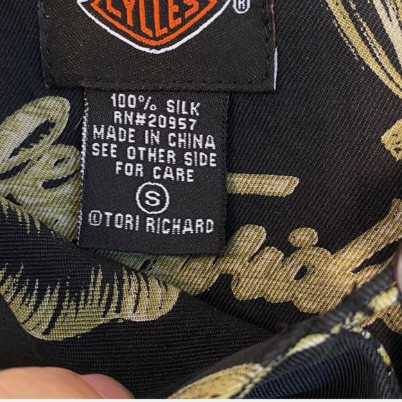 100% Silk Harley Davidson Tank Sheath Dress Sleeveless Tropical Leaf Print Sm - Picture 3 of 5